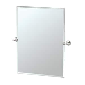 Tavern 32 in. x 28 in. Rectangle Mirror in Polished Nickel