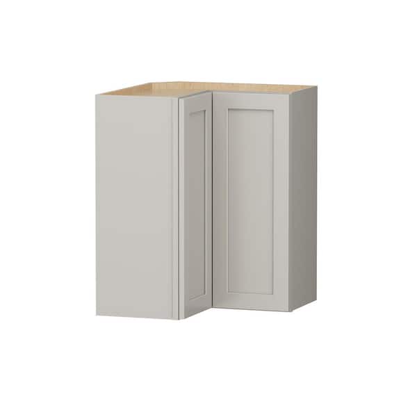 Shaker Full Overlay 24 in. W 12 in. D 30 in. H Plywood Assembled Wall Corner Easy Reach Kitchen Cabinet in Stone Gray