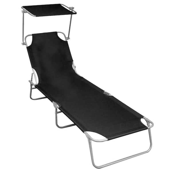 Gray Metal Frame Adjustable Outdoor Chaise Lounge