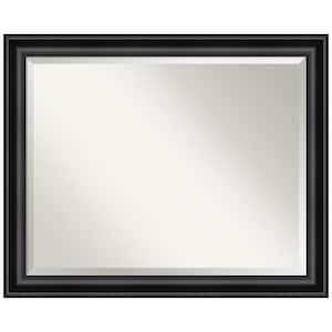 Medium Rectangle Distressed Black Beveled Glass Modern Mirror (26 in. H x 32 in. W)