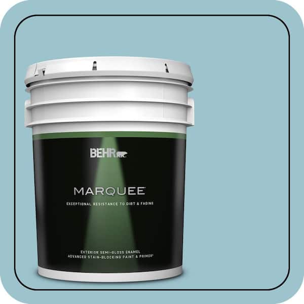 BEHR MARQUEE 5 gal. #ICC-99 Alluring Blue Semi-Gloss Enamel Exterior Paint & Primer