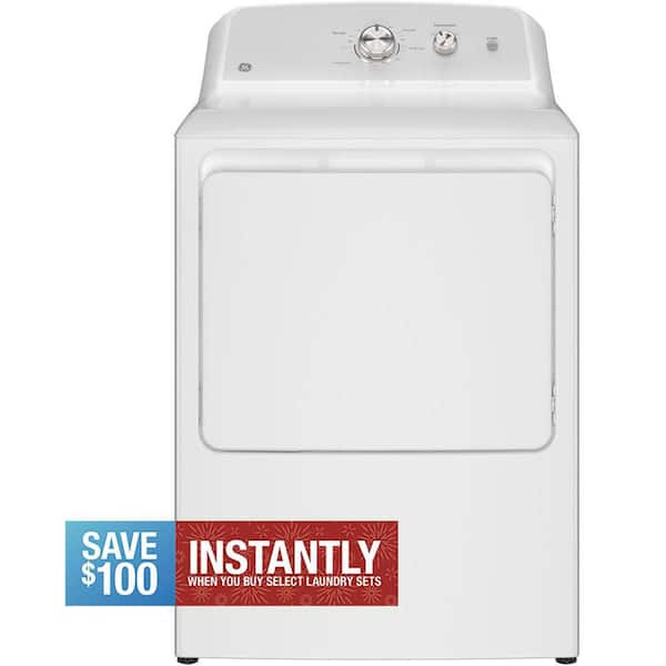 7.2 cu. ft. vented Gas Dryer in White with Auto Dry and 120ft Venting