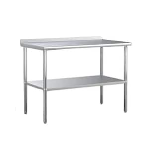 48 in. x 24 in. Stainless Steel Kitchen Prep Table Kitchen Utility Table