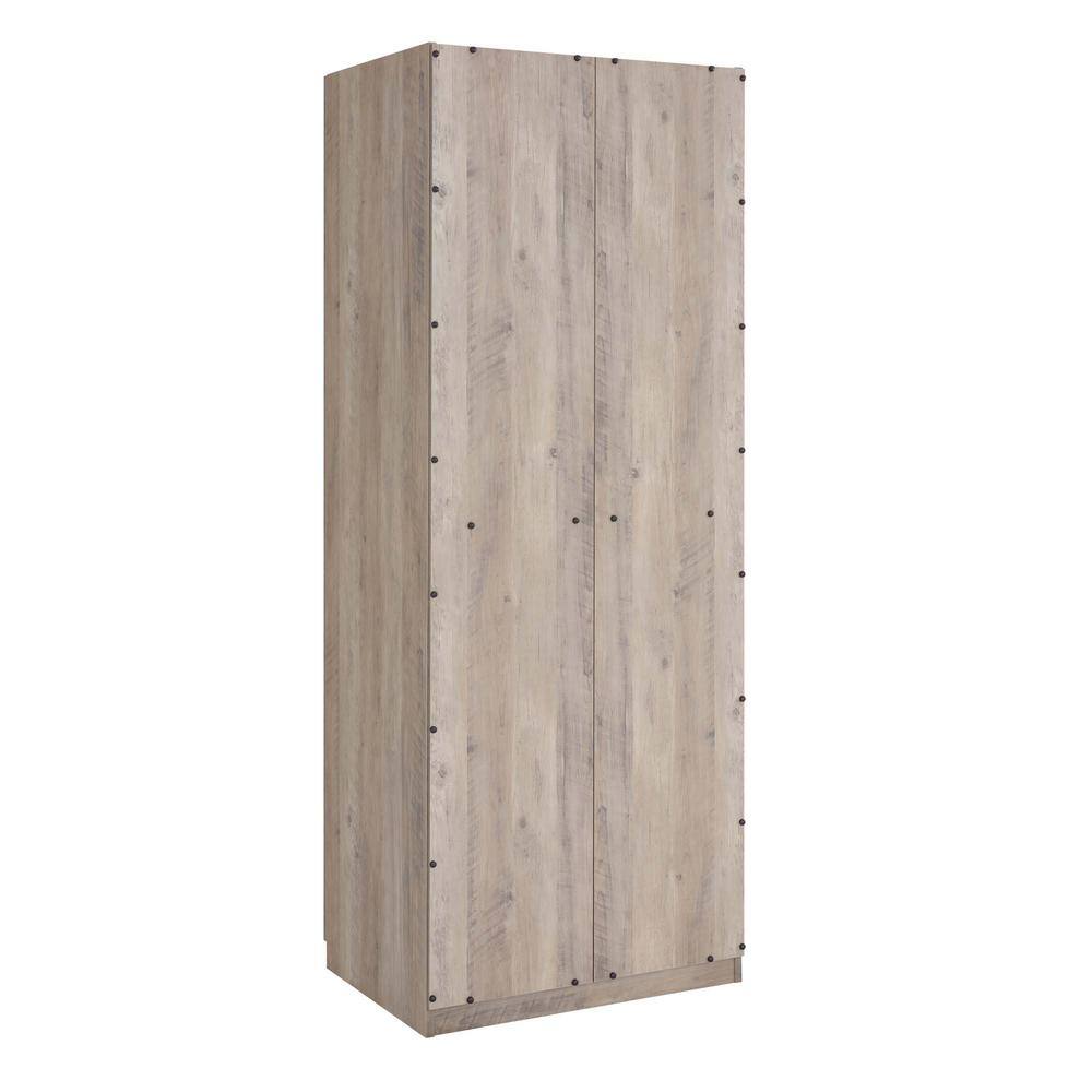 Rustic Grey 4-Door Modular Wardrobe Closet