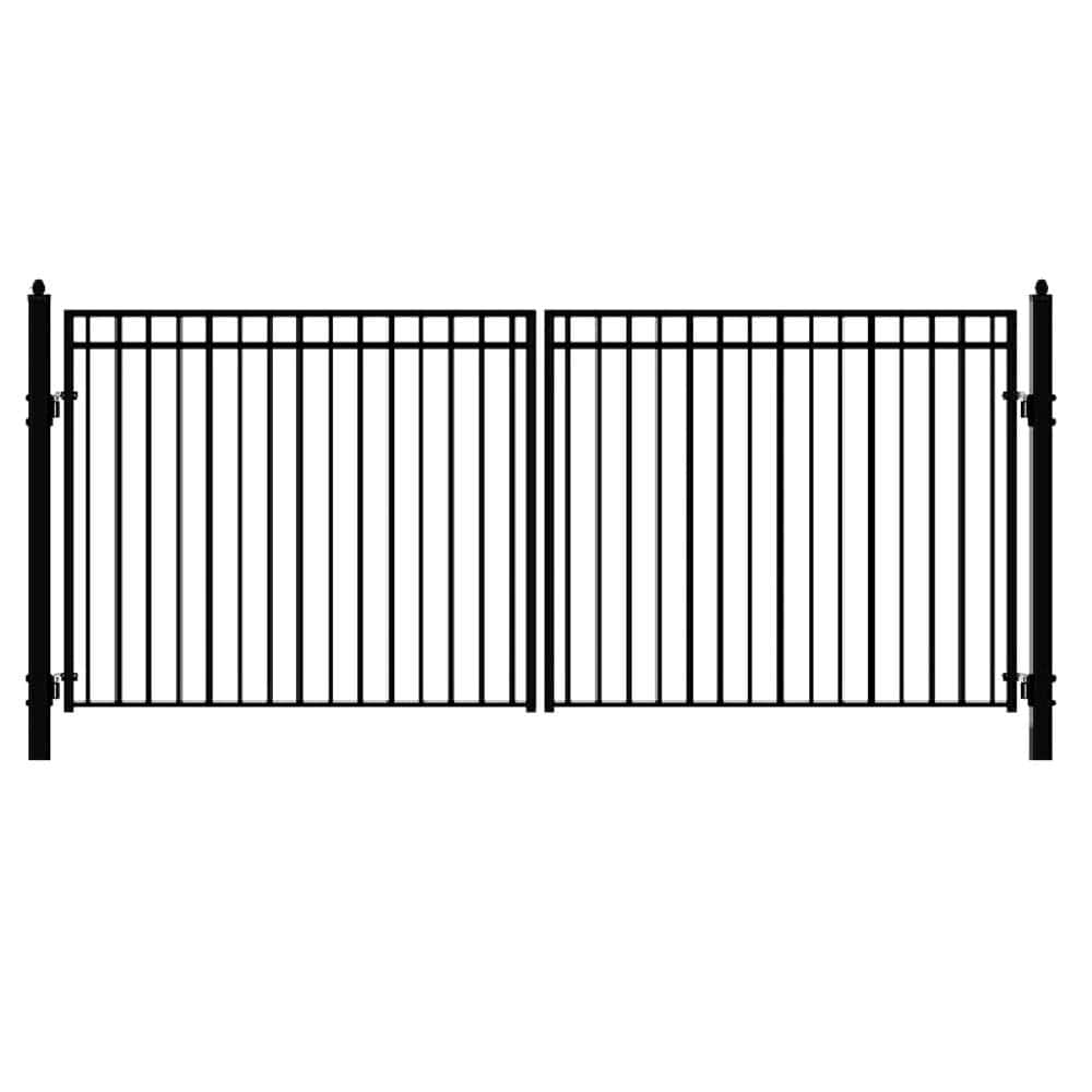 ALEKO Madrid 16 Ft. X 6 Ft. Black Steel Dual Driveway Fence Gate ...