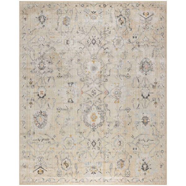 Nourison Oushak Home Cream 8 ft. x 10 ft. Floral Traditional Area Rug