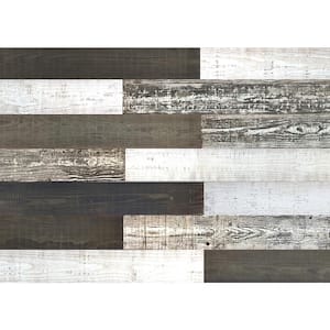 Thermo-treated 1/4 in. x 5 in. x 4 ft. Black and White Barn Wood Wall Planks (10 Sq. Ft. per 6 Pack)