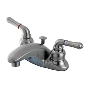 Magellan 4 in. Centerset 2-Handle Bathroom Faucet with Plastic Pop-Up in Brushed Nickel
