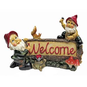 7.5 in. H Greetings From the Garden Gnomes Welcome Statue