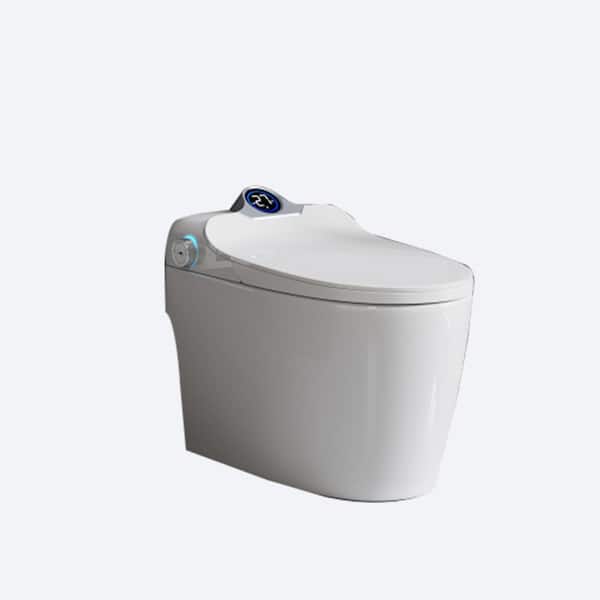 Elongated Smart Bidet Toilet 1.28 GPF in White with Auto Open/Close,Self-Cleaning Nozzle,Heated Seat