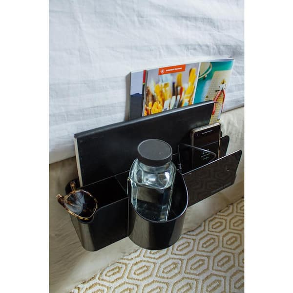 Unbranded Black Night Caddy 0-Drawer Nightstand 4.5 in. x 14 in. x 4 in.