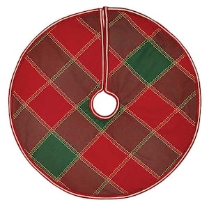 21 in. Tristan Cherry Red Traditional Christmas Decor Mini Tree Skirt