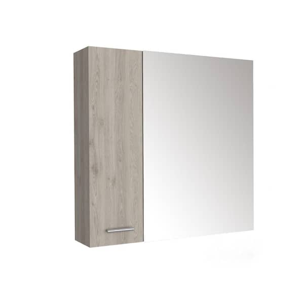 23.6 in. W x 23.6 in. H Rectangular Manufactured Wood Medicine Cabinet with Mirror and 4 Shelves
