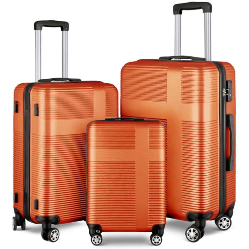 3-Piece Luggage with TSA Lock ABS, Durable Luggage Set with Hooks, Cross St