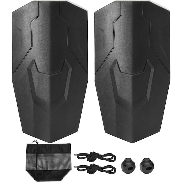 SKYSHALO Boat Fenders, 8.6in. x 16in.Boat Bumpers for Docking, Marine EVA Boat Dock Fender Bumper with Ropes, Storage Bag, Black