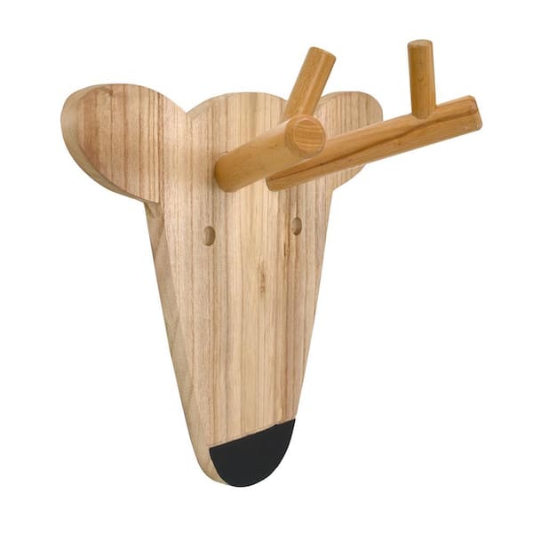 Wooden Mushroom Shape Punch-Free Coat Hook Home Decoration Storage