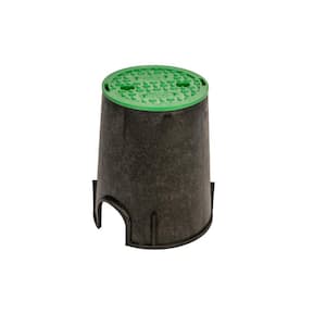 6 in. Round Valve Box and Cover, Black Box, Green Cover
