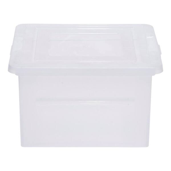 Latter and Legal File Organizer Box, Storage Tote, with Snap Tight Lid, in  Clear, (3 Pack)