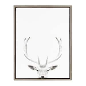 24 in. x 18 in. "Female Deer" by Tai Prints Framed Canvas Wall Art