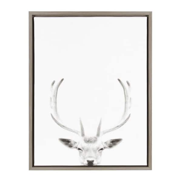 Kate and Laurel 24 in. x 18 in. "Female Deer" by Tai Prints Framed Canvas Wall Art