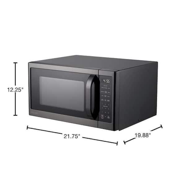 Vissani Black Stainless Steel 1,100 Watt Countertop Microwave