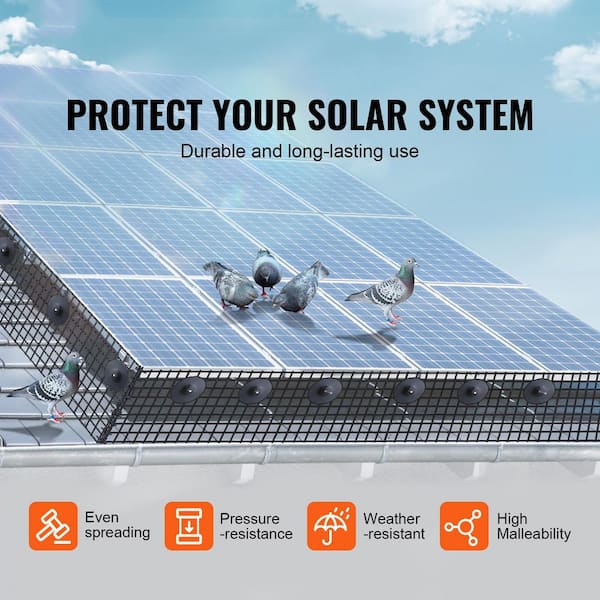 6 in. x 100 ft. Solar Panel Bird Guard, Critter Guard Roll Kit with Stainless Steel Fasteners, Solar Panel (100-Pices)