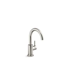 Contemporary Single-Handle Beverage Faucet in Vibrant Stainless Steel