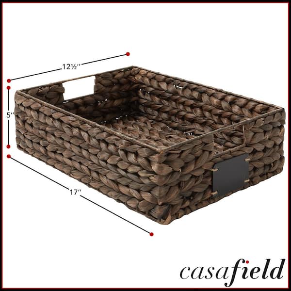 Casafield Brown Espresso 12.5 in. x 17 in. x 5 in. Wicker Water