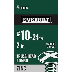 #10-24 x 2 in. Zinc Plated Combo Truss Head Machine Screw (4-Pack)