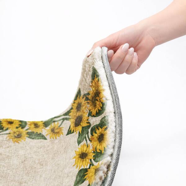 Dream Shag Premium Machine Washable Abstract ADS172 Yellow 3 ft. x 5 ft. Area Rug