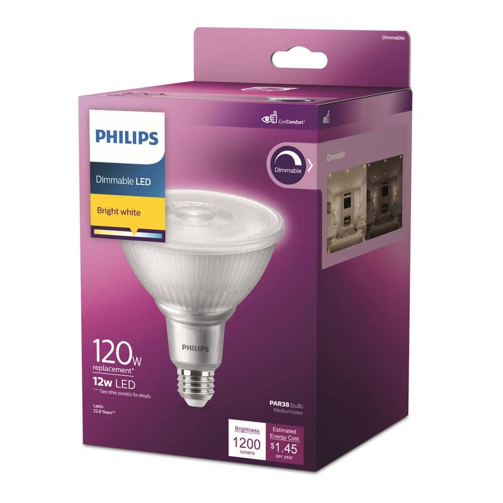 Bright White Dimmable LED Flood Light Bulb, 120W Equivalent