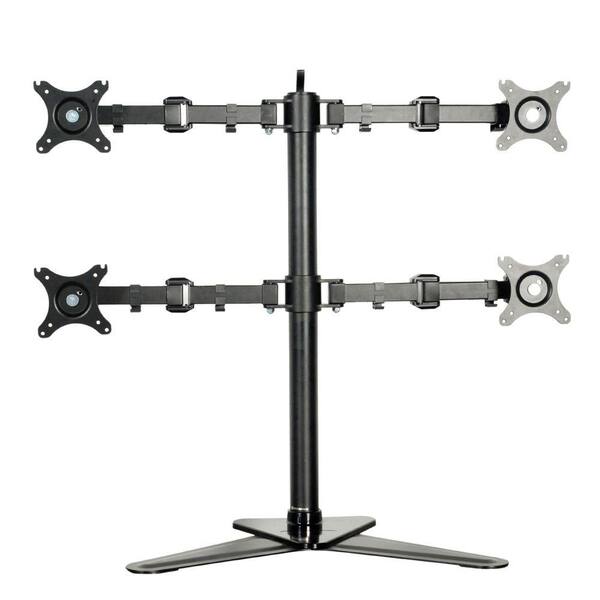 FLEXIMOUNTS Full Motion Free Standing Quad Monitor Arm Desk Mounts Stand Fits 10 in. - 27 in. LCD Screens 22 lbs. Per Arm