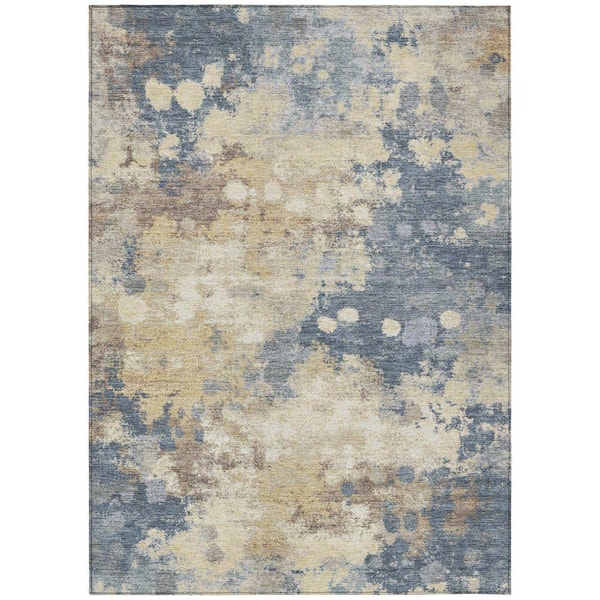 Chantille Machine Washable Indoor/Outdoor Abstract ACN1992 Gold 3 ft. x 4 ft. Area Rug