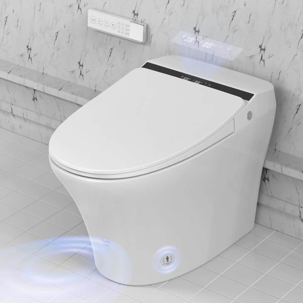 Elongated Smart Toilet Bidet 1-Piece 1.28 GPF in White w/Auto Flush, Heated Seat, Air Drying, Remote Control,LED Display price history on PriceWatchPro