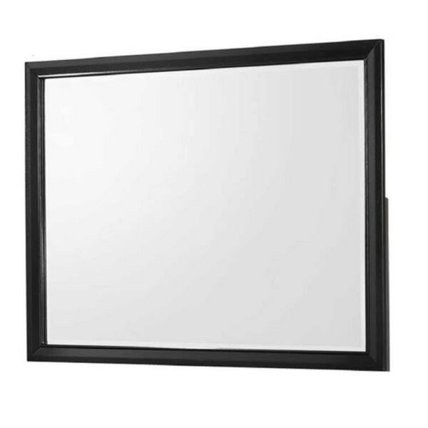 Benjara Black and Silver 0.8 in. W x 35.4 in. H Modern Square Wood Dresser Mirror