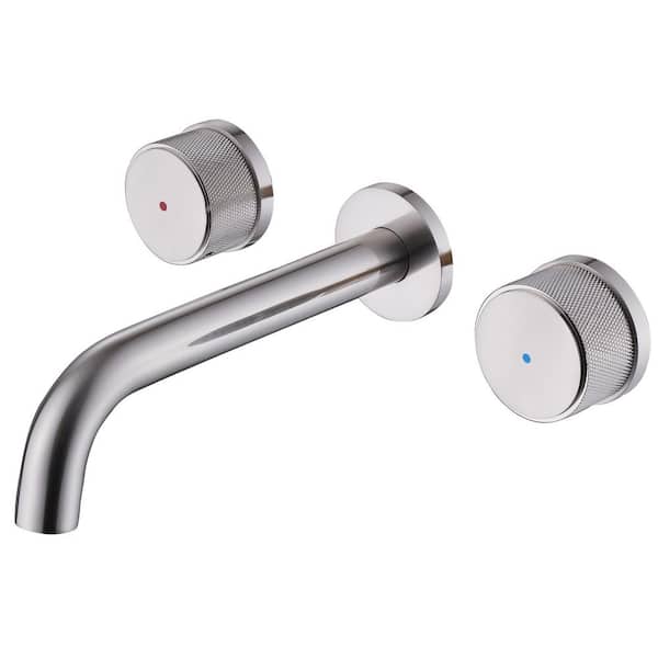 BWE 2-Handle Wall Mounted Bathroom Faucet Roman Tub Faucet in. Brushed Nickel