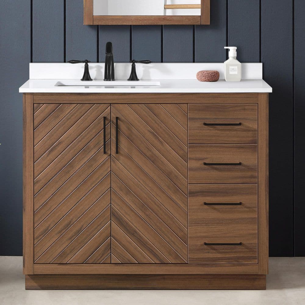 Glacier Bay Huckleberry 42 in. Single Sink Spiced Walnut Bath
