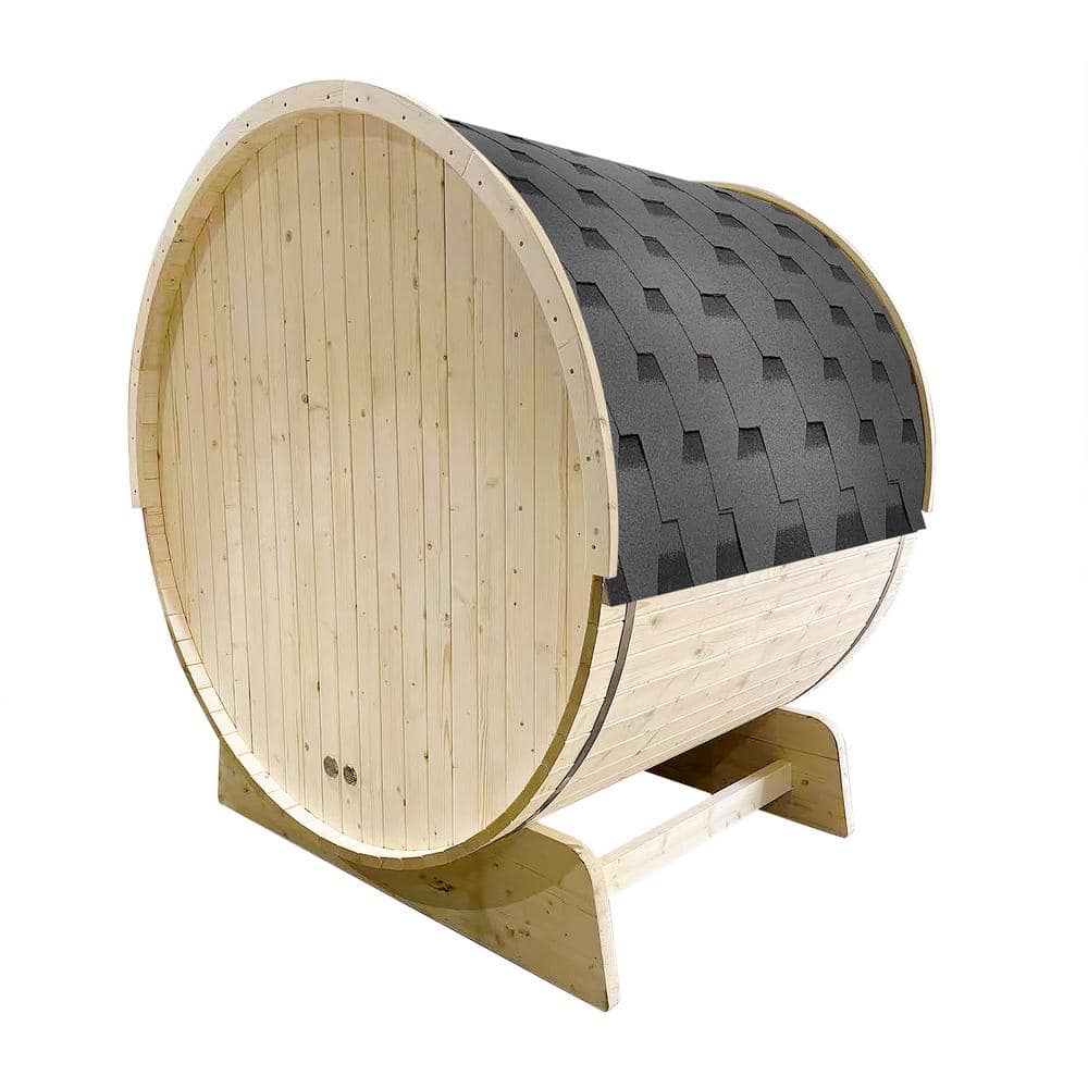 White Pine 4-Person Barrel Sauna with 4.5 kW Heater