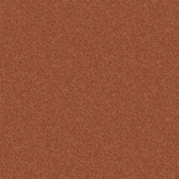 TrafficMaster Watercolors II - Copper - Orange 15 ft. 38.4 oz. Polyester Texture Carpet - Installation Required