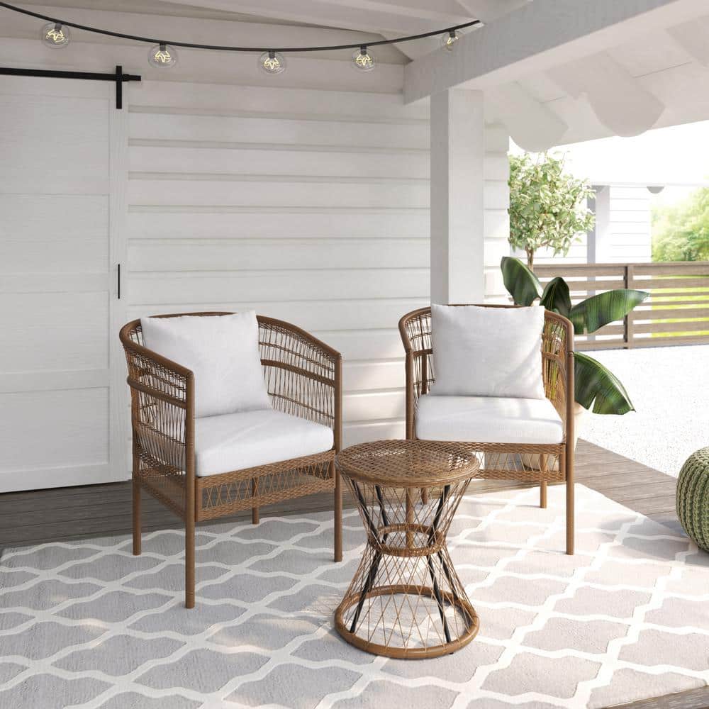 TK CLASSICS 3-Piece Wicker Outdoor Conversation Set with