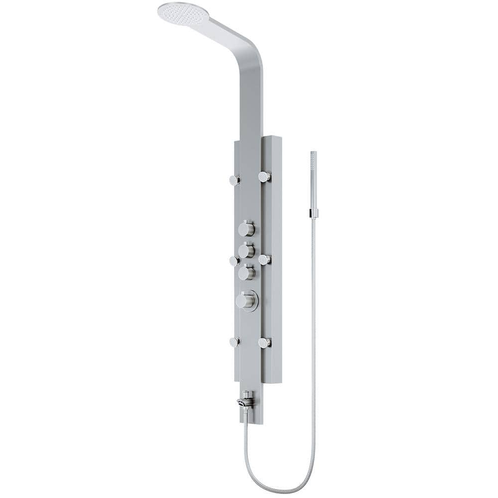 VIGO Mateo 60 In H X 7 In W 6 Jet Shower Panel System With Fixed   Stainless Steel Vigo Shower Towers Vg08008 64 1000 