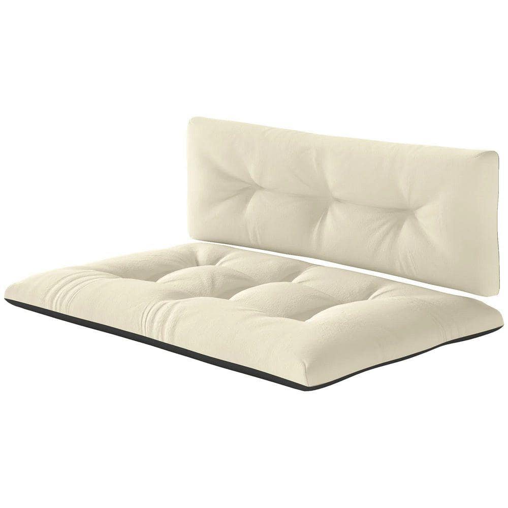 Replacement 2-Piece Rectangular Outdoor Bench Cushion in Cream White (2-Pack)