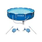Round 10 ft. Metal Frame Swimming Pool with Filter Pump and Pool Cleaning Kit (2-Pack) 30 in. H