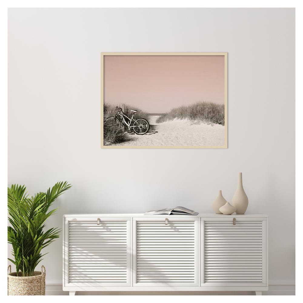Svelte Natural Framed Coastal Beach Scene Giclee Print