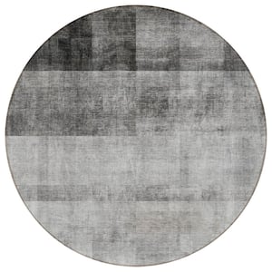 Chantille ACN568 Gray 8 ft. x 8 ft. Round Machine Washable Indoor/Outdoor Geometric Area Rug
