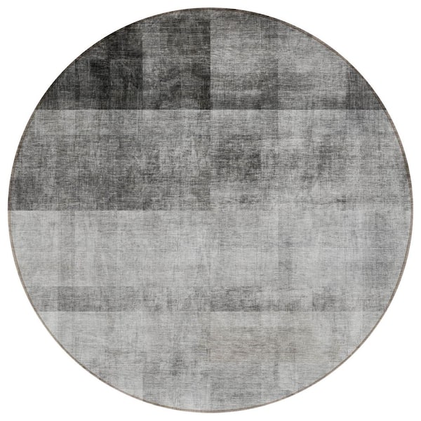 Addison Rugs Chantille ACN568 Gray 8 ft. x 8 ft. Round Machine Washable Indoor/Outdoor Geometric Area Rug