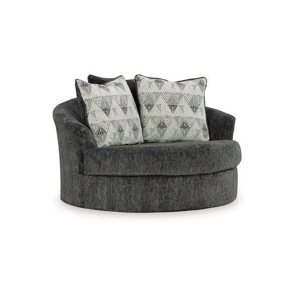 Benjara Multicolor Polyester Side Chair with 2 Throw Pillows