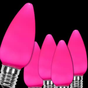 OptiCore C9 LED Pink Smooth/Opaque Christmas Light Bulbs (25-Pack)