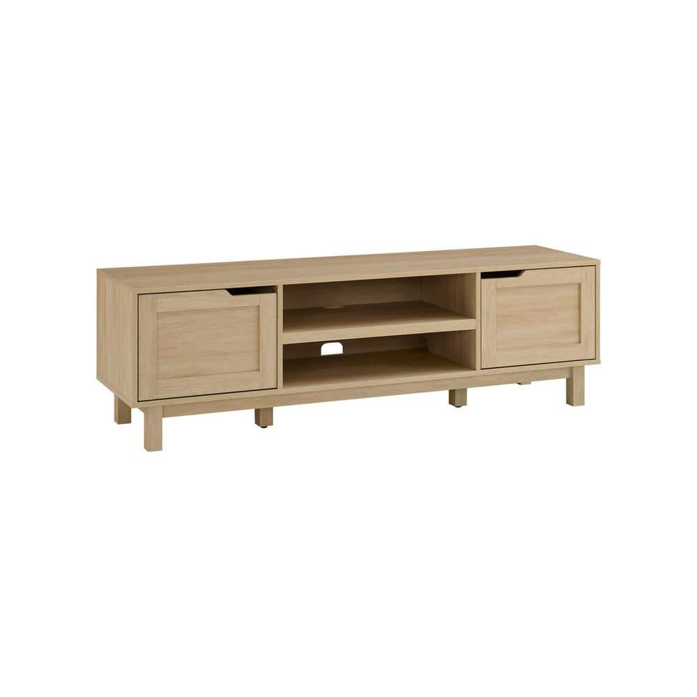 Coastal Oak 58 Inch TV Stand with Cabinet