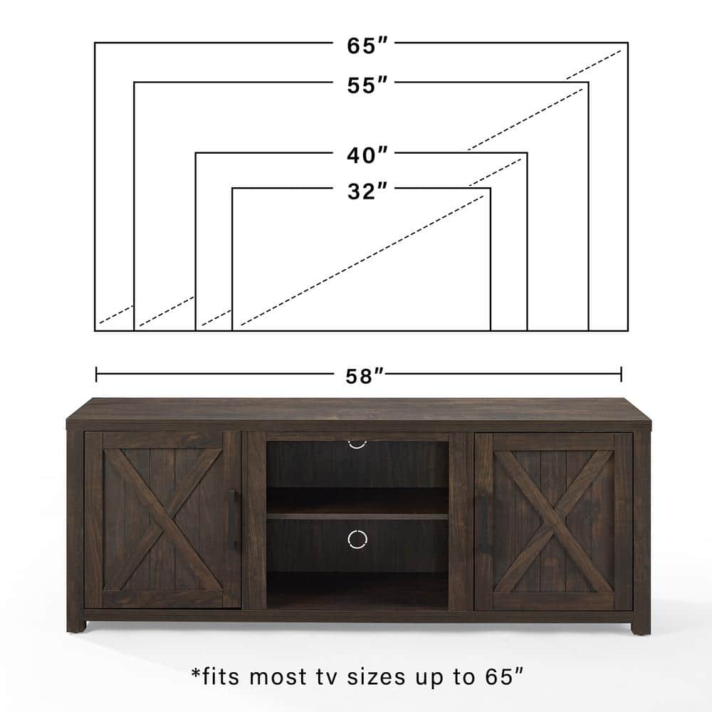 Gordon 58" Dark Walnut Rustic TV Stand